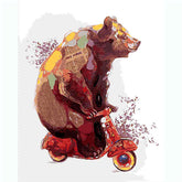 Malen nach Zahlen Rollerbär