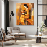 Malen nach Zahlen Bilder Frau mit Katze abstrakt