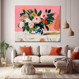 Malen nach Zahlen Rosenstrauss pink