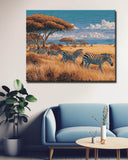 Malen nach Zahlen Tiere Zebra herde