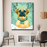 Malen nach Zahlen Hund im Winter