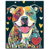 Malen nach Zahlen pittbull hund mit herz