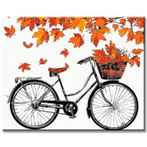Malen nach Zahlen Fahrrad im Herbst