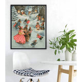 Malen nach Zahlen Hasen Familie im Winter