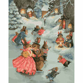 Malen nach Zahlen Hasen Familie im Winter