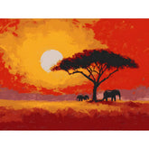 Malen nach Zahlen Afrika Baum