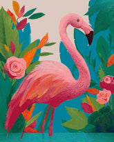 Malen nach Zahlen rosen flamingo