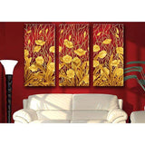 Malen nach Zahlen für Erwachsene Kleine gelbe Blüten Triptychon