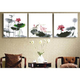 Malen nach Zahlen für Erwachsene Triptychon Seerosen