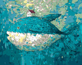 Malen nach Zahlen für Erwachsene Tiere Blauer Fisch