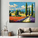 Malen nach Zahlen für Erwachsene Pinien und Lavendelfeld