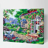 Malen nach Zahlen villa mit terrasse