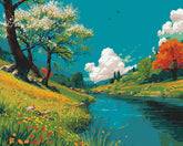 Malen nach Zahlen für Erwachsene Blumen MohnBlumenfeld