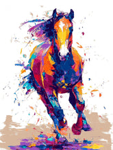 Malen nach Zahlen Ein Pferd in Regenbogenfarben