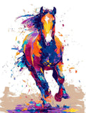 Malen nach Zahlen Ein Pferd in Regenbogenfarben