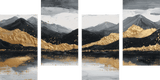 Malen nach Zahlen Bergmassiv Spiegelung-SS-085 - 4-teilig (Quattro)
