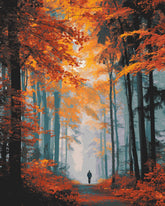 Malen nach Zahlen Herbst Allee