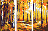 Malen nach Zahlen Birkenwald - 3-teilig (Triptychon)
