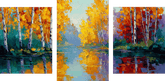 Malen nach Zahlen Pflanzenwelt See - 3-teilig (Triptychon)