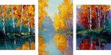 Malen nach Zahlen Pflanzenwelt See - 3-teilig (Triptychon)