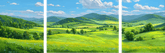 Malen nach Zahlen Landschaft Felder - 3-teilig (Triptychon)