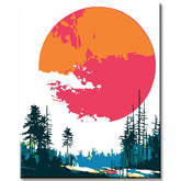 Malen nach Zahlen rote Sonne