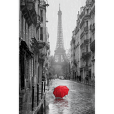 Malen nach Zahlen Paris roter Regenschirm