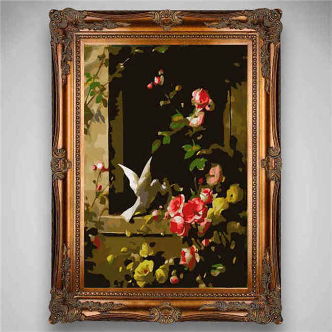 Malen nach Zahlen Tauben Rosen