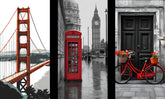 Malen nach Zahlen San Francisco Brücke-Telefonzelle London-Fahrrad rot