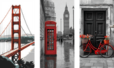 Malen nach Zahlen San Francisco Brücke-Telefonzelle London-Fahrrad rot