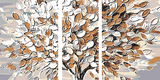 Malen nach Zahlen weißer Baum - 3-teilig (Triptychon)