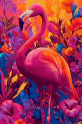 Malen nach Zahlen Vogel Flamingo rosa