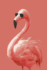 Malen nach Zahlen Vogel Flamingo blau