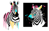 Malen nach Zahlen Zebra Kleckse Zebra Kleckse weiß