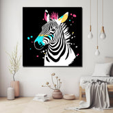 Malen nach Zahlen Tiere Zebra Kleckse