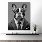 Malen nach Zahlen Hund Business schwarz weiss