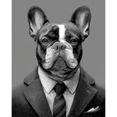 Malen nach Zahlen Hund Business schwarz weiss