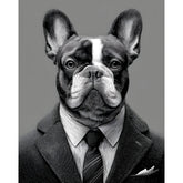 Malen nach Zahlen Hund Business schwarz weiss