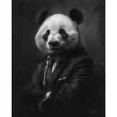 Malen nach Zahlen Panda schwarz weiss