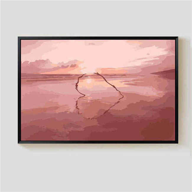 Malen nach Zahlen rosa See