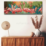 Malen nach Zahlen Flamingo Familie