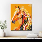 Malen nach Zahlen Pferde mit Bändern