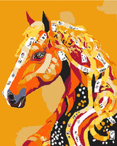 Malen nach Zahlen Pferde mit Bändern