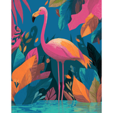 Malen nach Zahlen Flamingo Wald