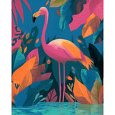 Malen nach Zahlen Flamingo Wald