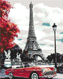 Malen nach Zahlen Paris Eiffeltum Cabrio