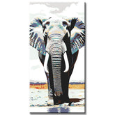 Malen nach Zahlen Elefant beim Trinken