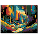 Malen nach Zahlen Rosa Wald