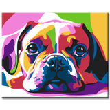 Malen nach Zahlen bunter Mops