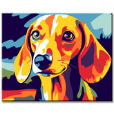 Malen nach Zahlen Dackel Portrait bunt